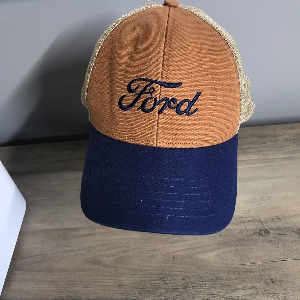 Ford Two-Tone Mesh Back Cap in Brown and Navy